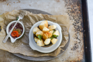 Yuca Fries in a Bowl on a Plate