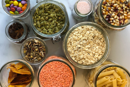 Birdseye Of Jars With Bulk Products